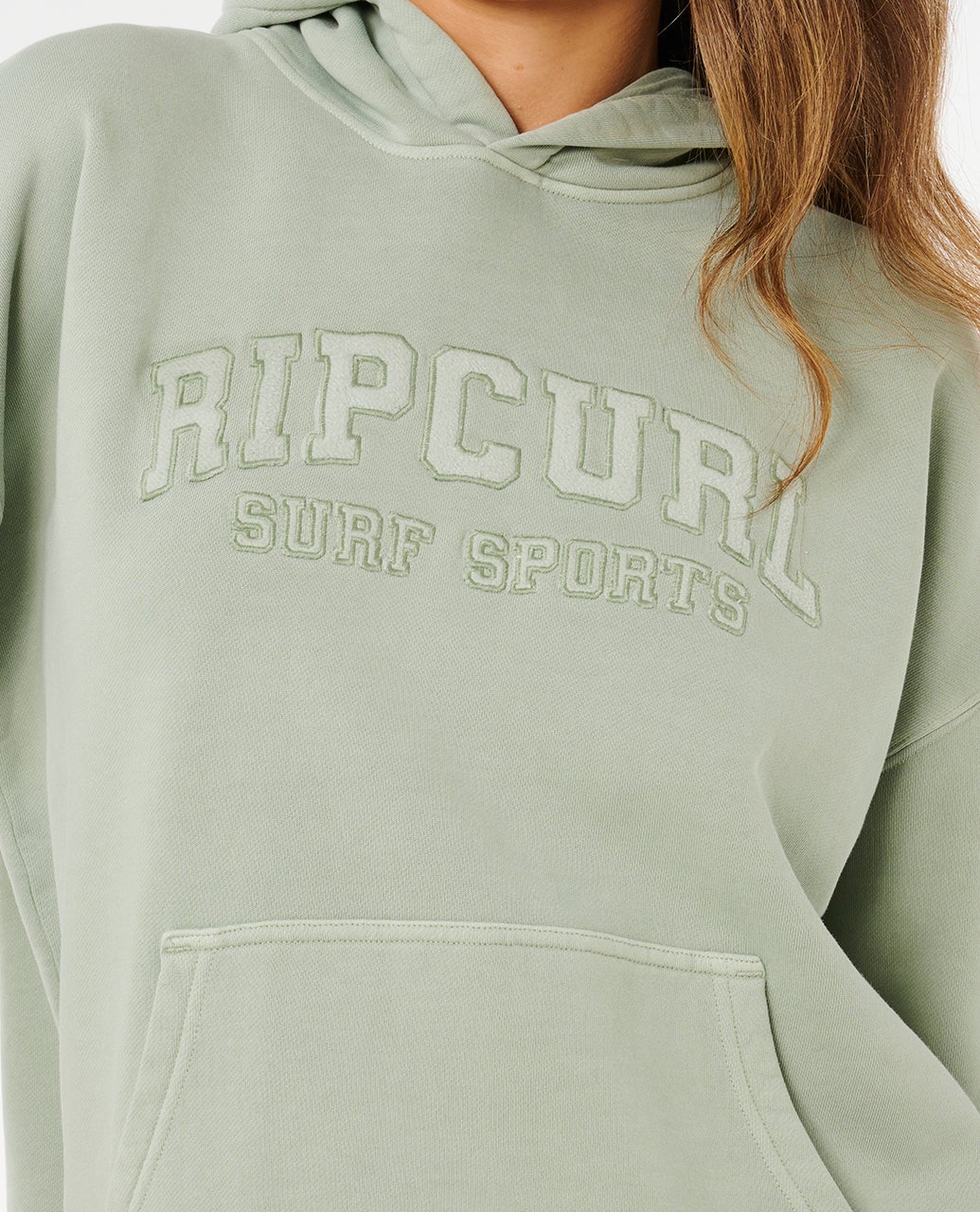 Rip Curl Varsity Sports Oversized Hood - Aqua Gray (view 2)