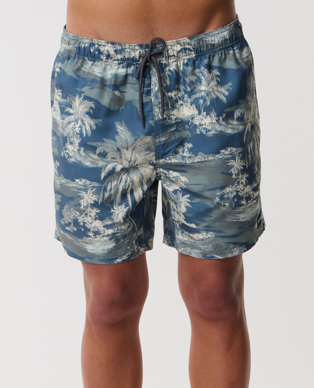 Rip Curl Dreamers 16 volley boardshort in pine night palm print, front view
