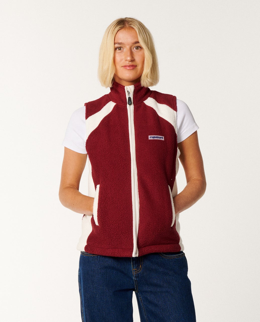 Rip Curl Nova Polar Fleece Vest - Dark Plum