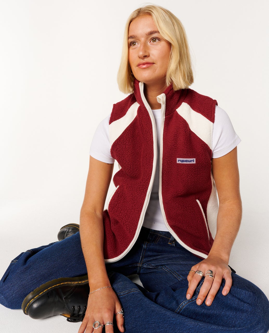 Rip Curl Nova Polar Fleece Vest - Dark Plum (view 2)