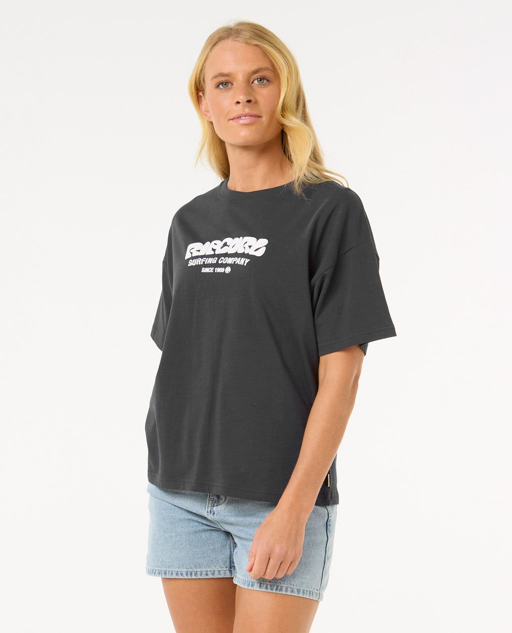 Surf Puff Relaxed Tee - Washed Black