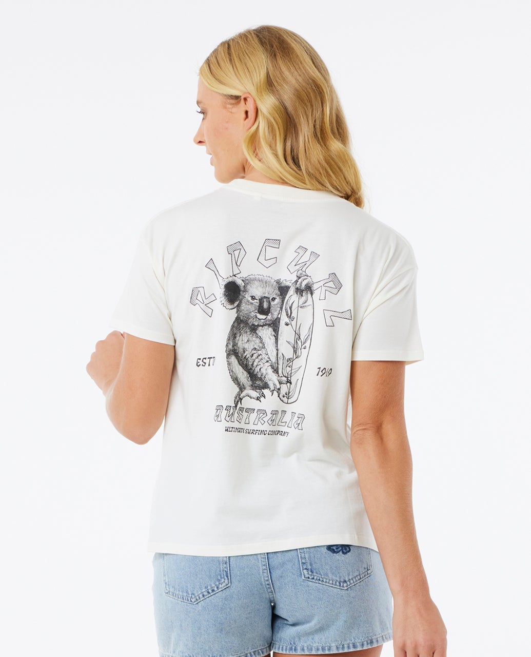 Rip Curl Koala Grip Relaxed Tee - Bone Aust (view 2)