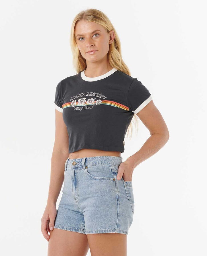 Rip Curl Keepsakes Baby Tee - Washed Black (view 3)