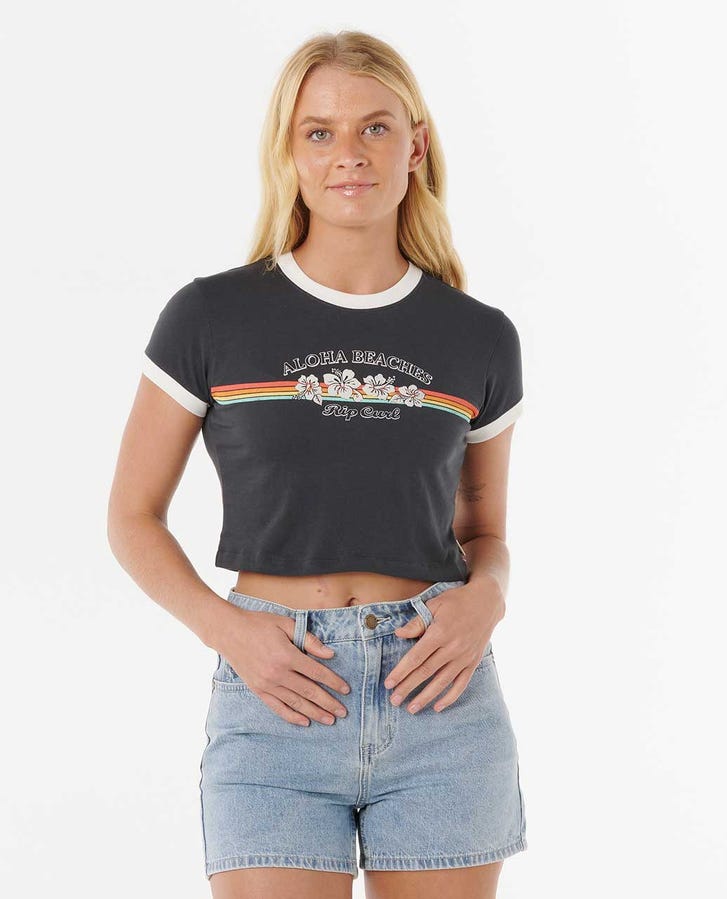 Rip Curl Keepsakes Baby Tee - Washed Black (view 6)