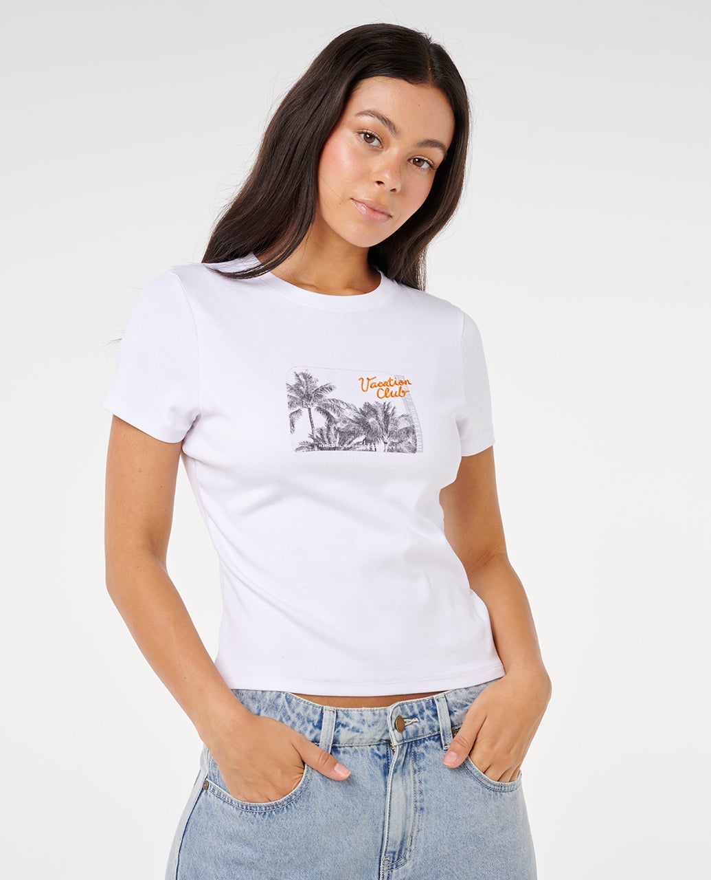 Rip Curl Vacation Fitted Tee - Optical White (view 2)