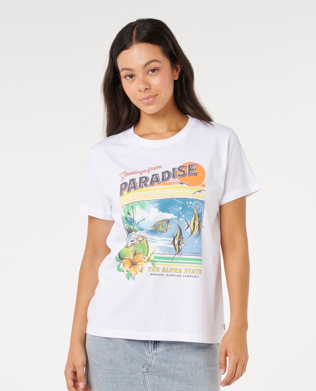 Rip Curl Paradise Standard Tee - Optical White