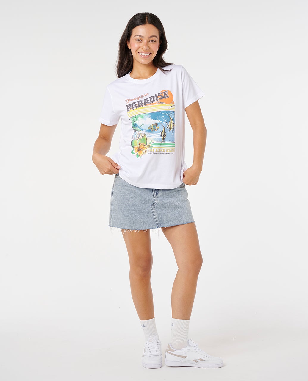 Rip Curl Paradise Standard Tee - Optical White (view 2)
