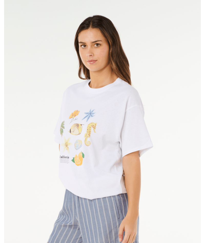 Rip Curl Poolside Heritage Tee Optical White - front view