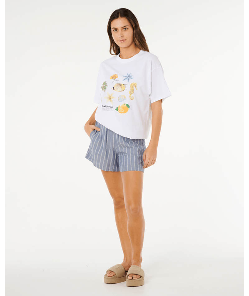 Rip Curl Poolside Heritage Tee Optical White - back view