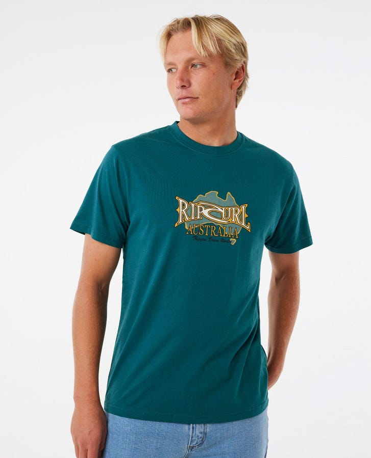 Rip Curl Heritage Destination Tee - Australia - Blue Green