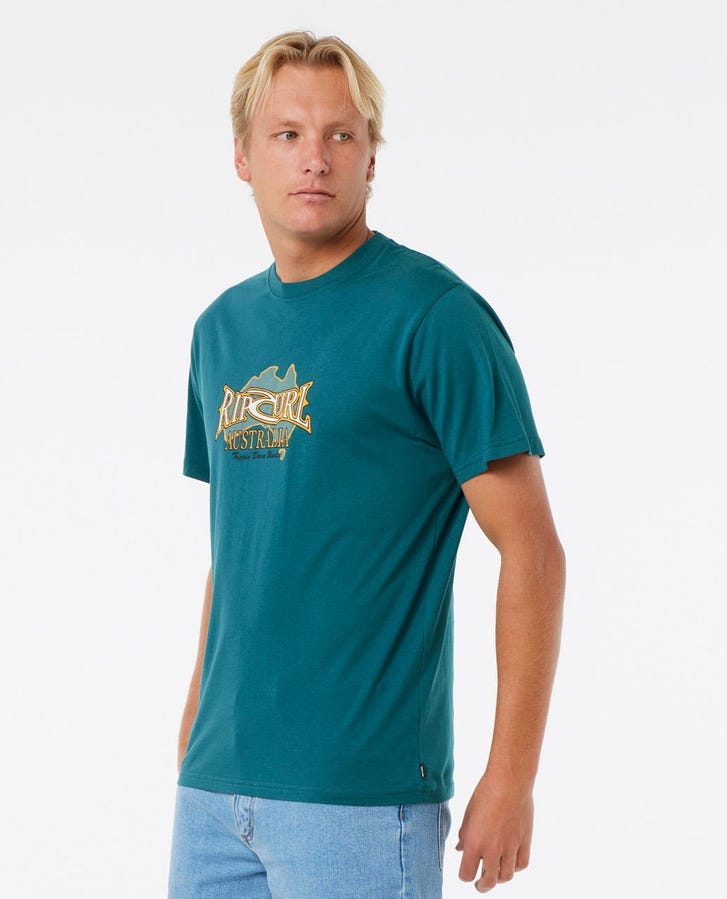 Rip Curl Heritage Destination Tee - Australia - Blue Green (view 2)