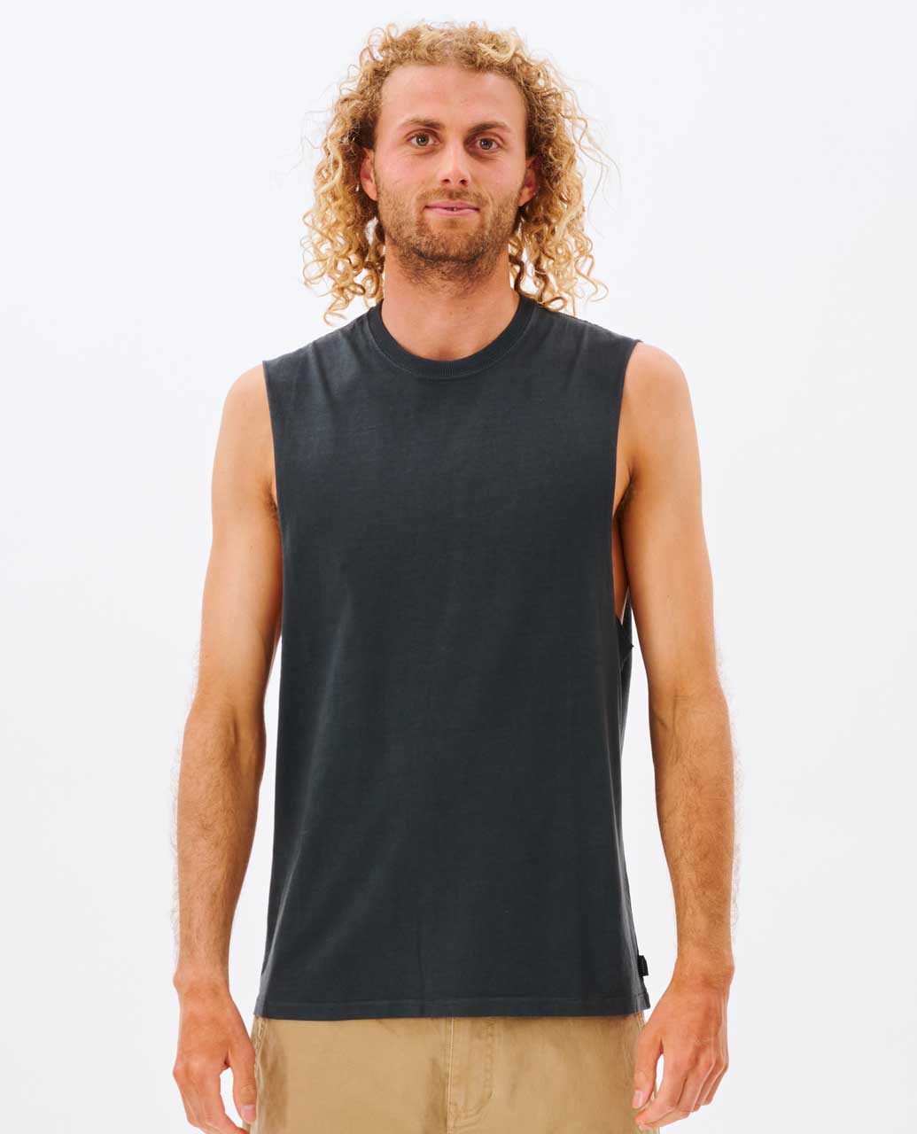 Rip Curl Plain Wash Muscle - Washed Black