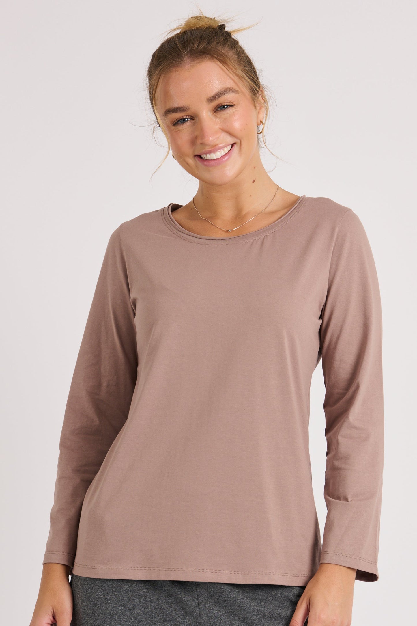Scoop Neck Top - Mocha