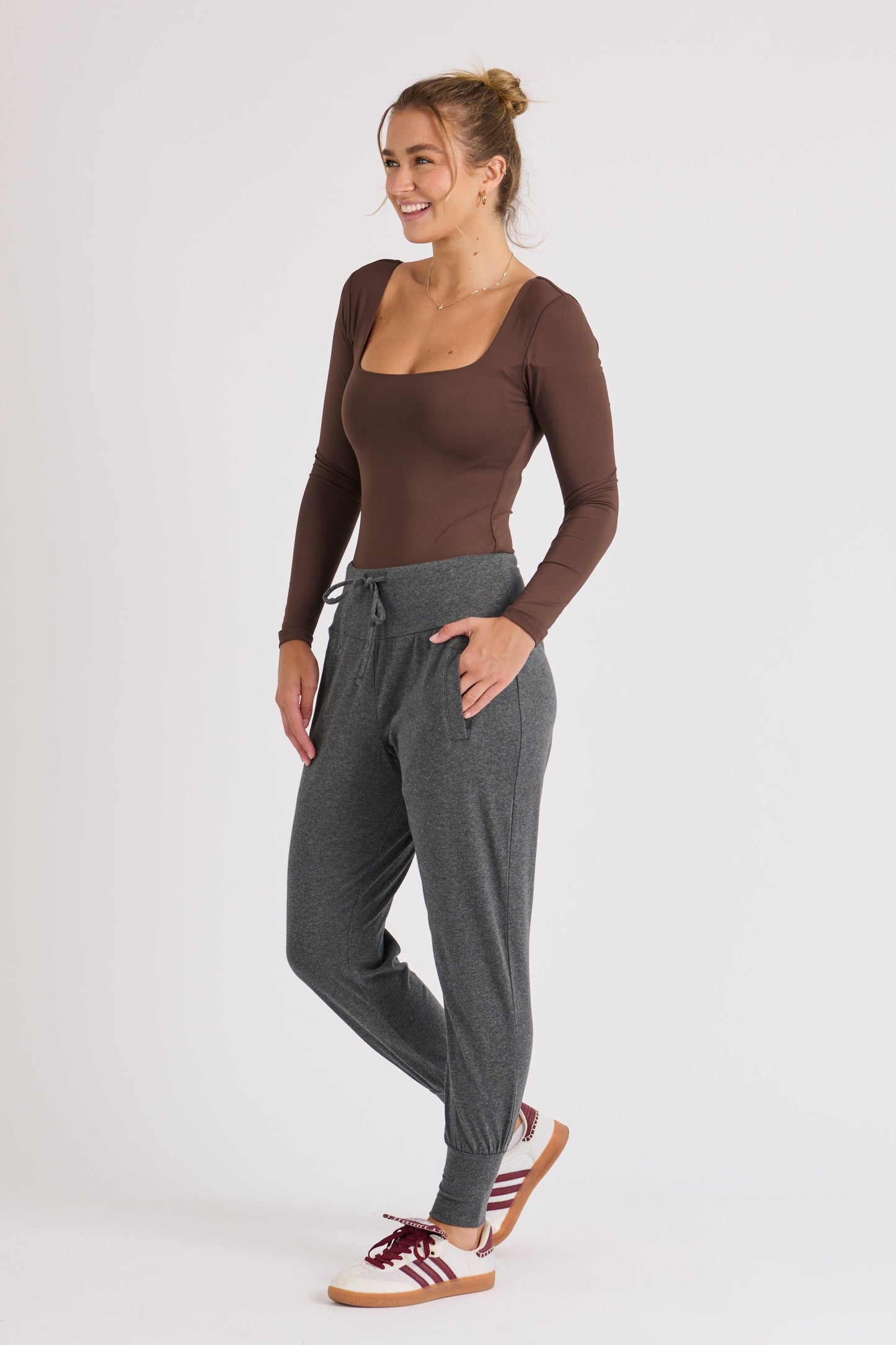 Waist Detail Jogger - Black Marle