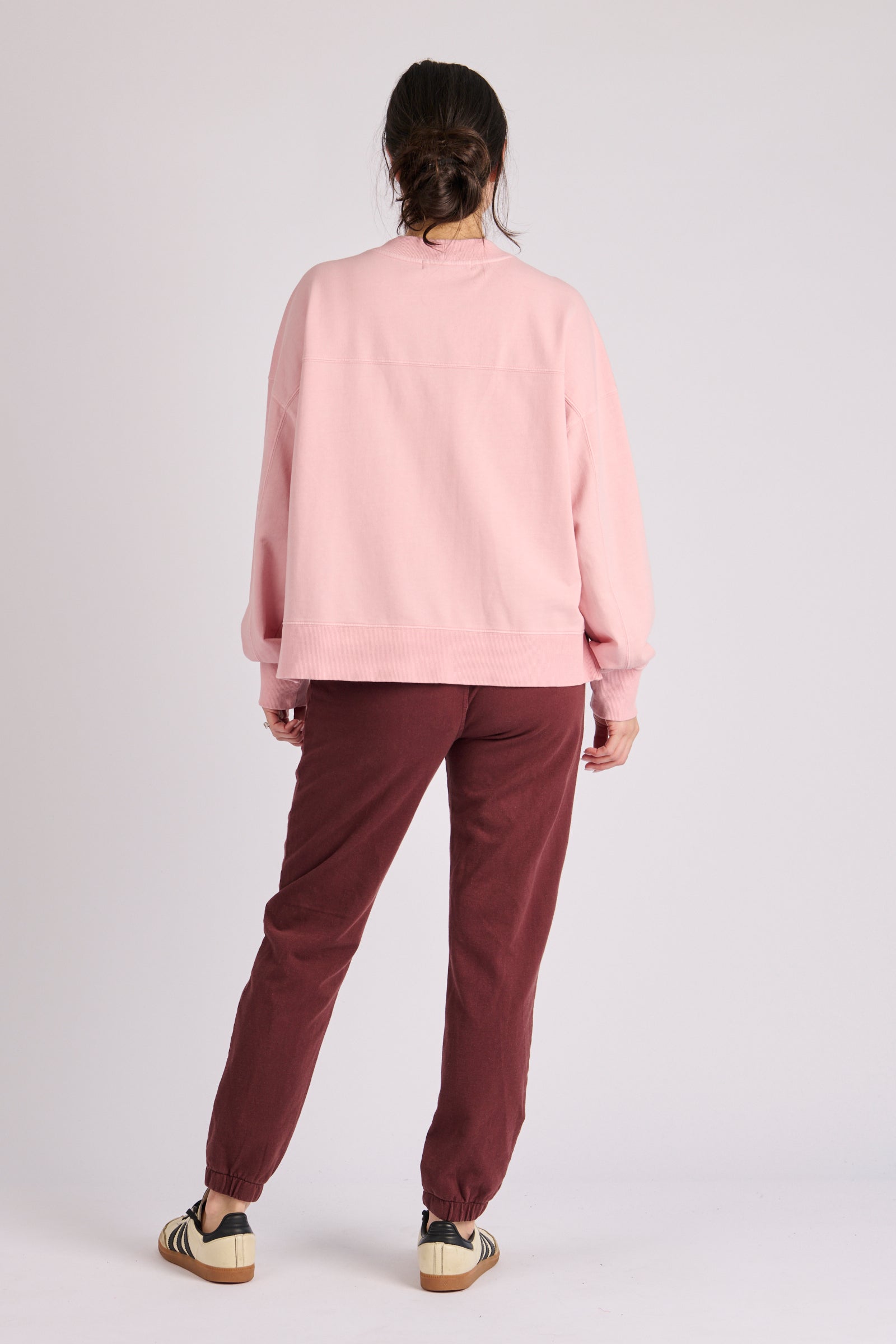 One Ten Willow V Neck Boxy Top - Soft Pink (view 2)