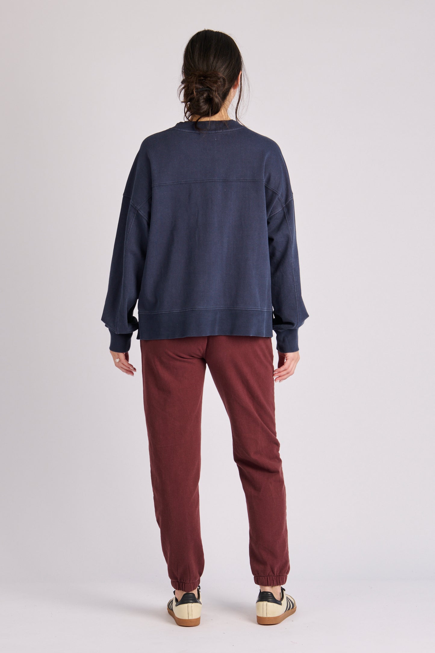 One Ten Willow V Neck Boxy Top - Indigo (view 2)