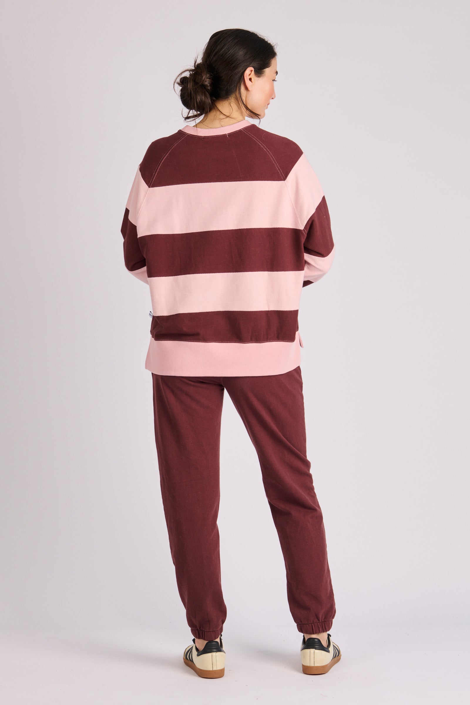 One Ten Willow Panel Crew Popover - Soft Pink / Chocolate (view 2)