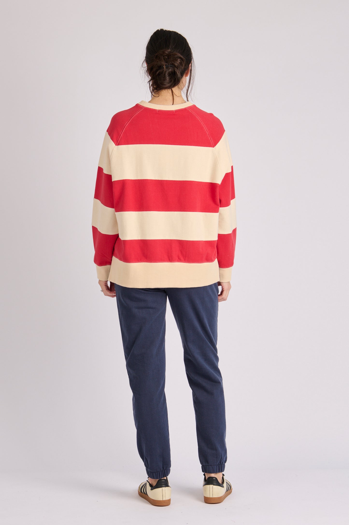 One Ten Willow Panel Crew Popover Cherry / Ecru (view 2)