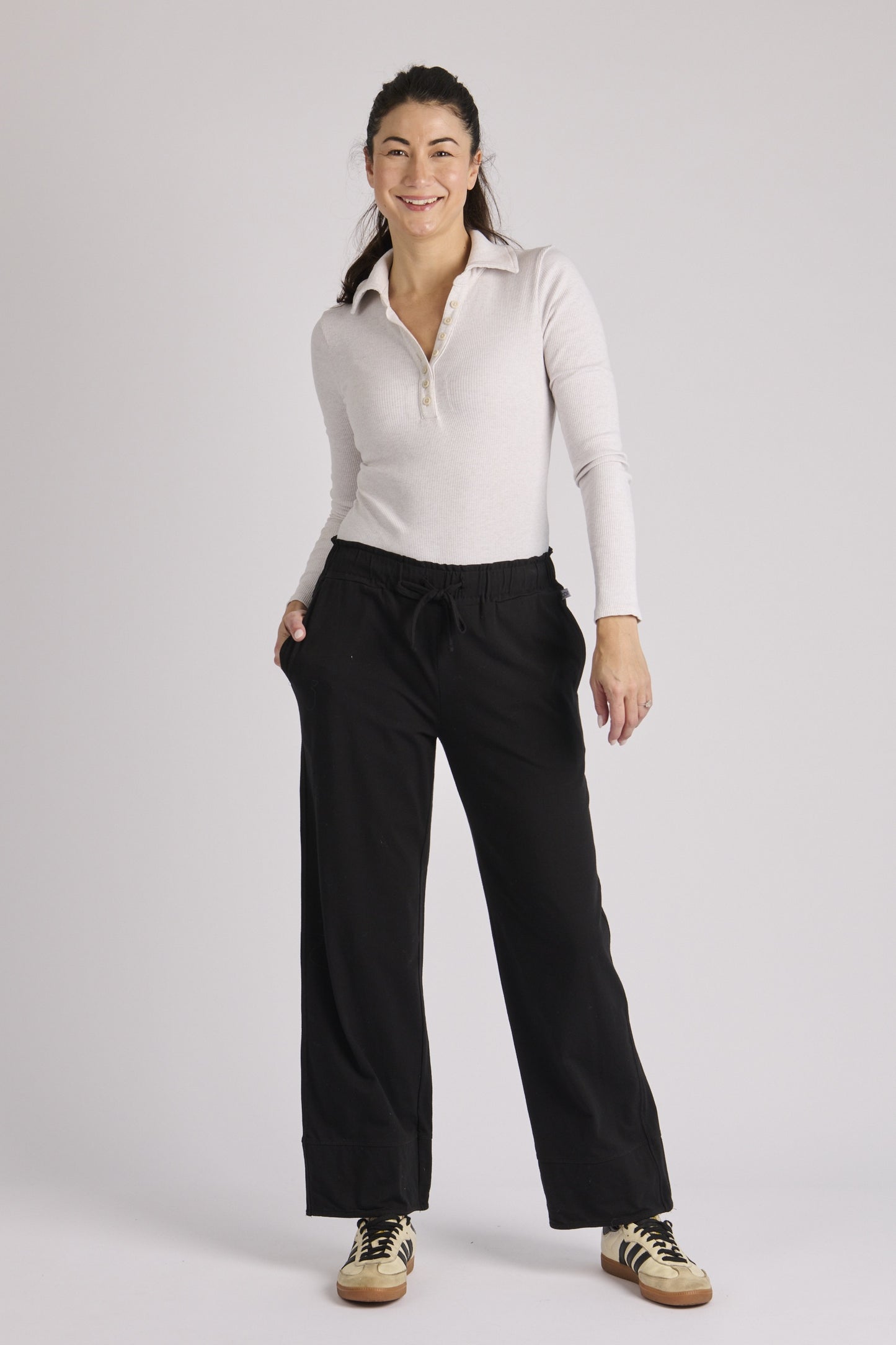 One Ten Willow Cuff Detail Pant - Black