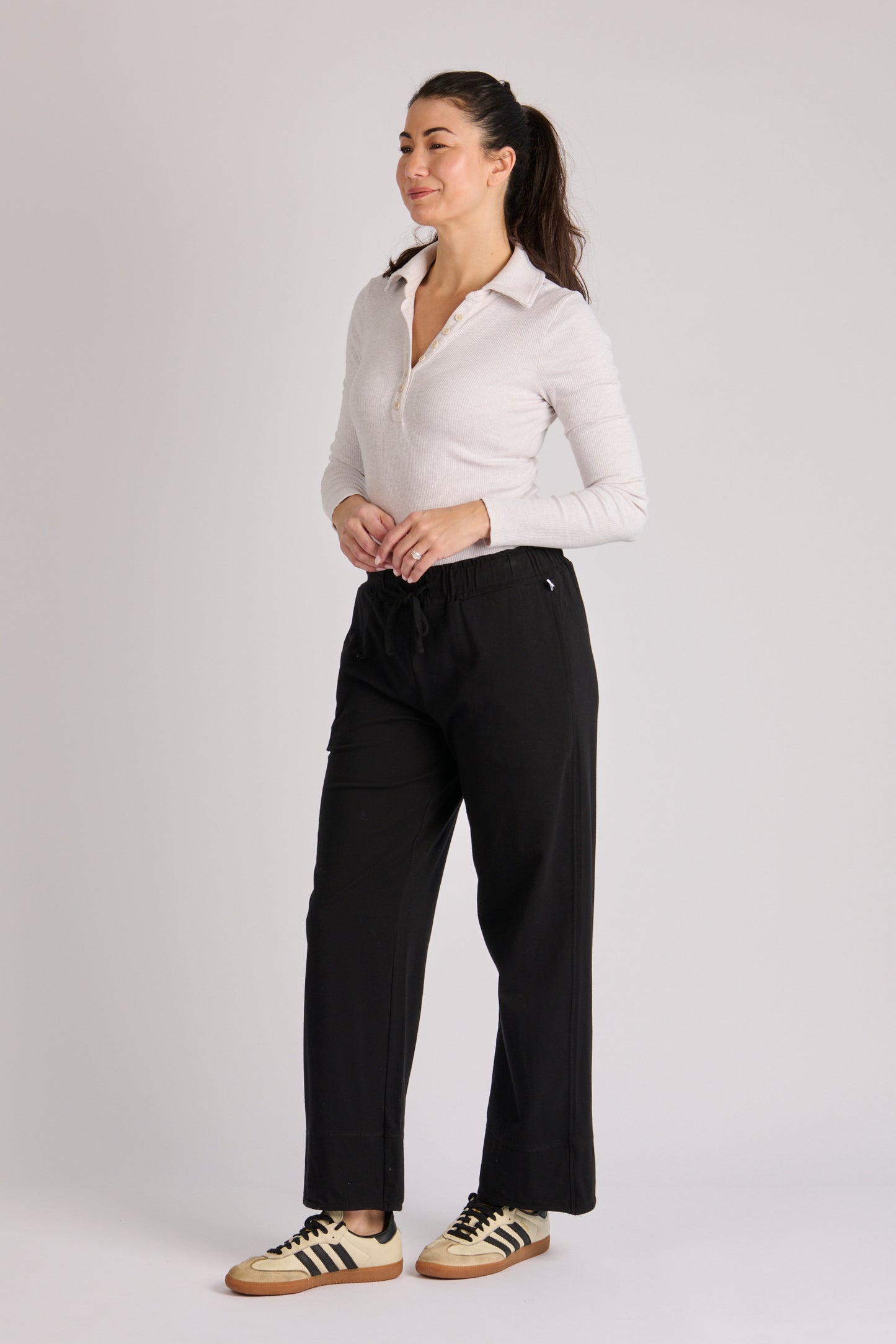 One Ten Willow Cuff Detail Pant - Black (view 2)