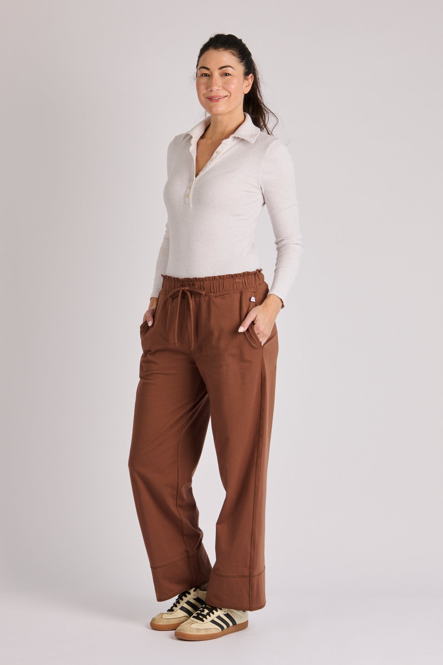 One Ten Willow Cuff Detail Pant - Chocolate (view 2)