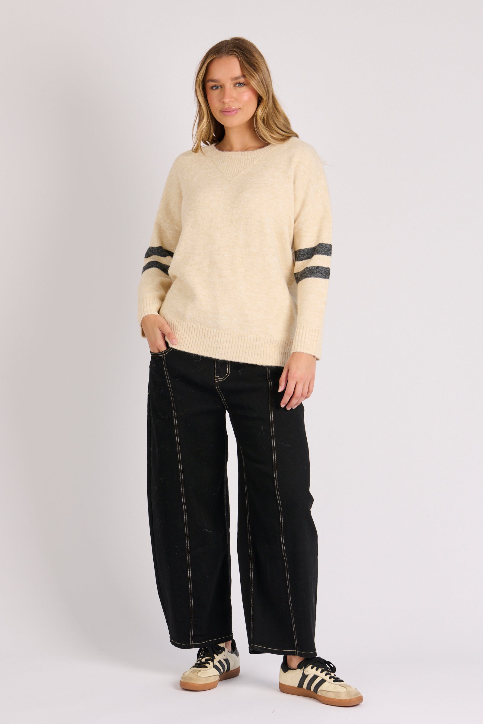 One Ten Willow Drop Shoulder Jumper - Bone (view 2)