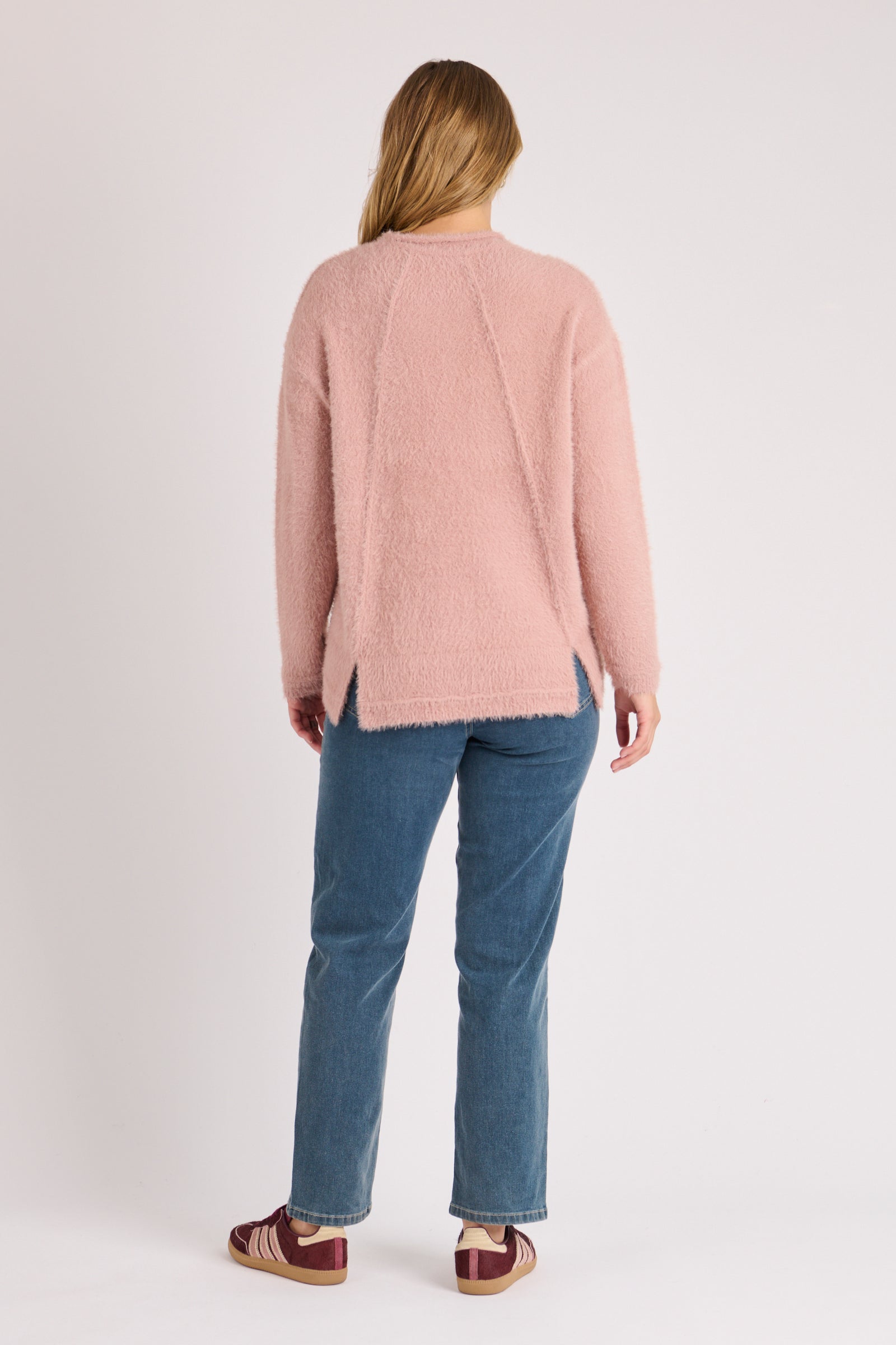 One Ten Willow Panel Detail Jumper Dusty Rose - back