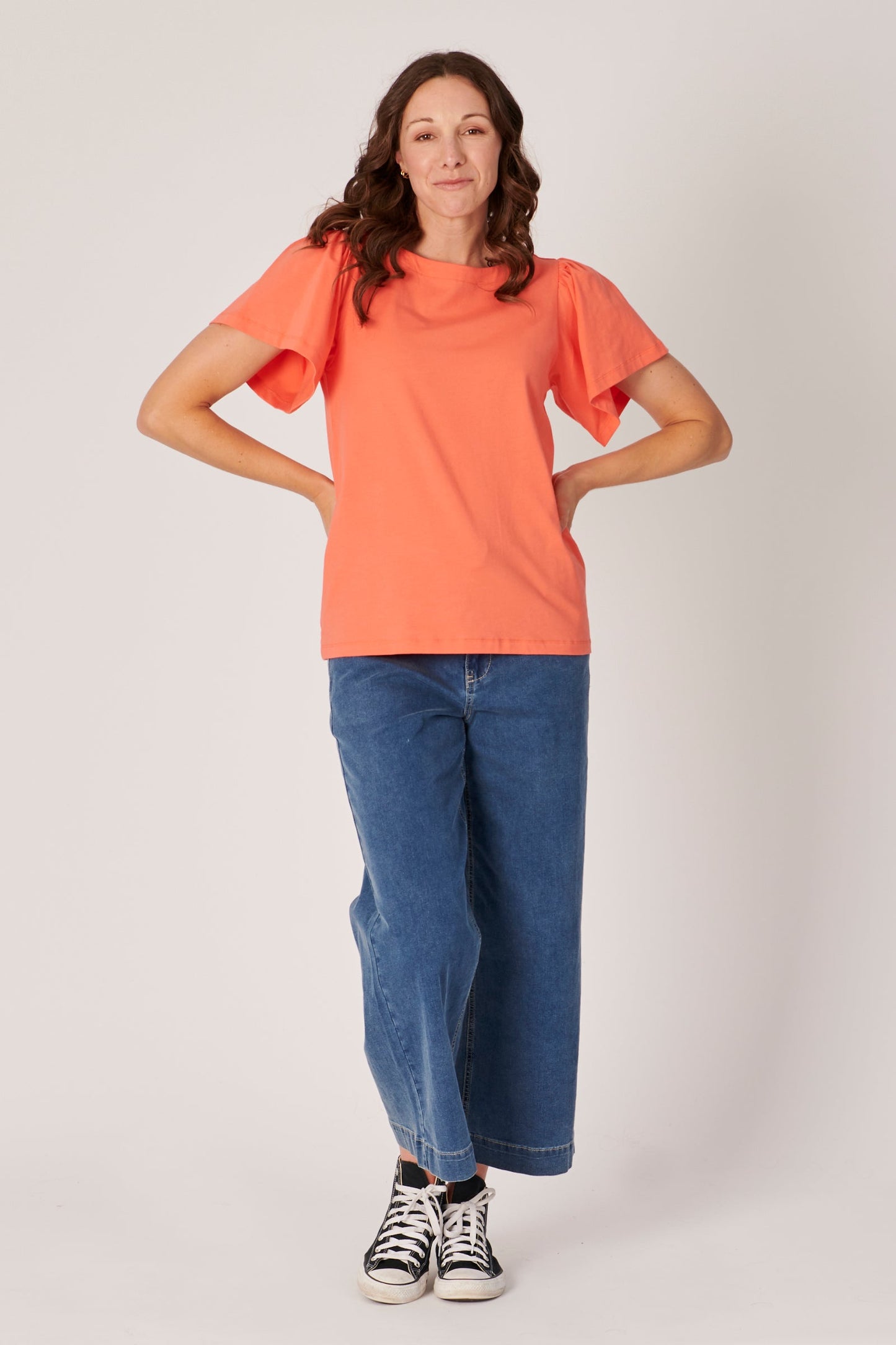 Flutter Sleeve Tee - Coral