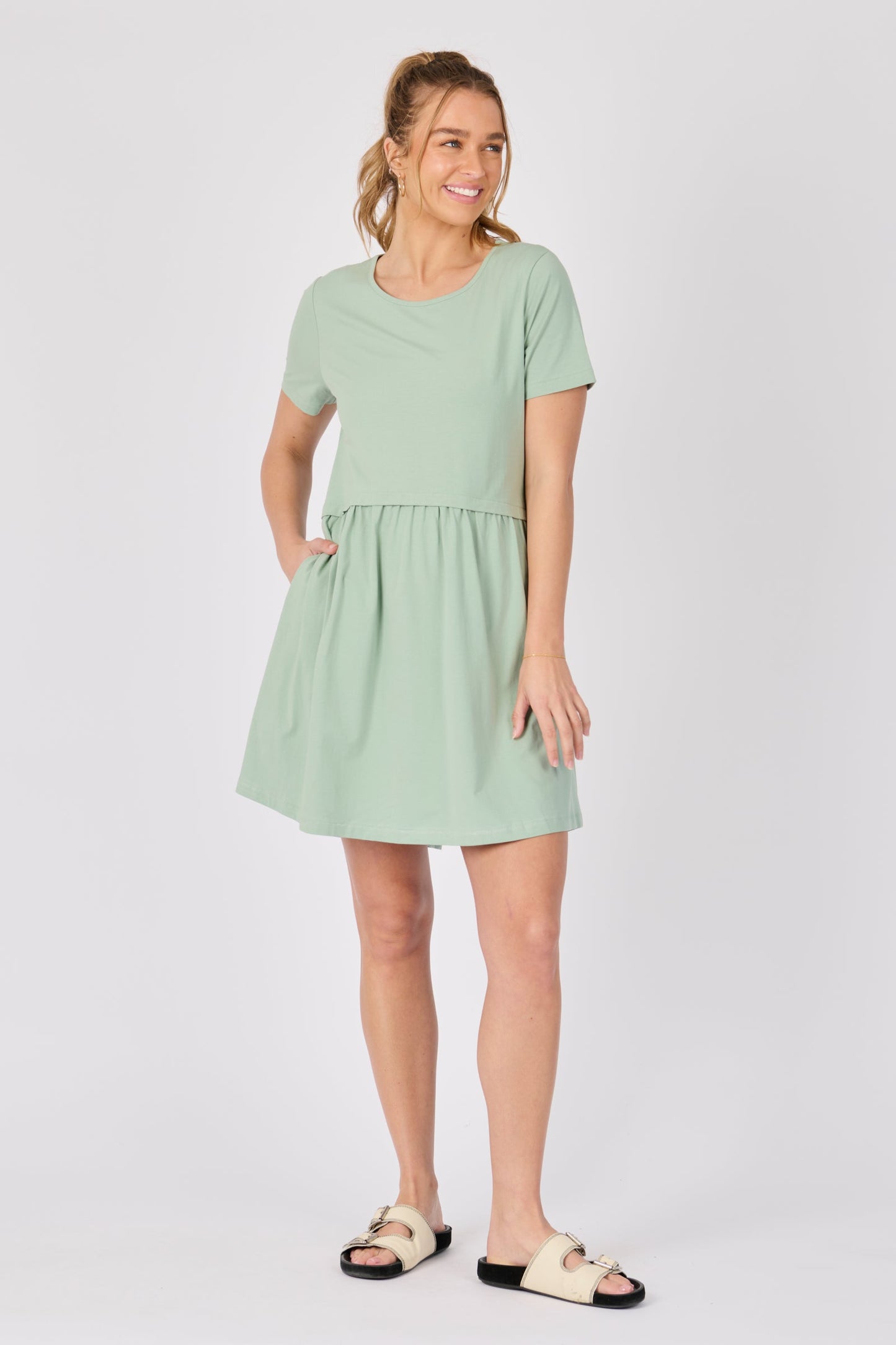 Drop Waist Dress - Green
