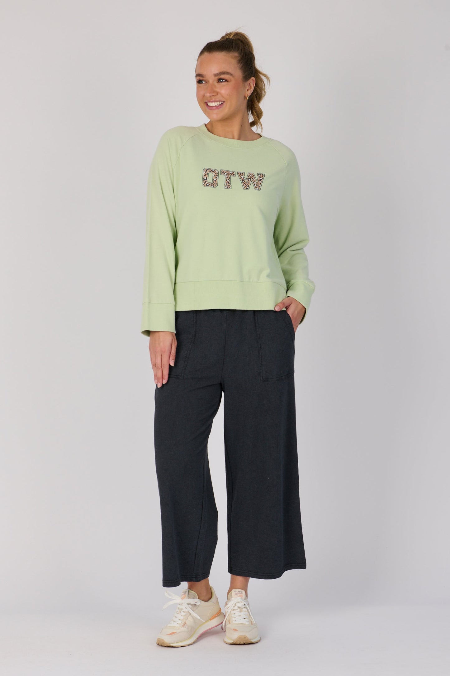 Side Spilt Boxy Top - Sea Green