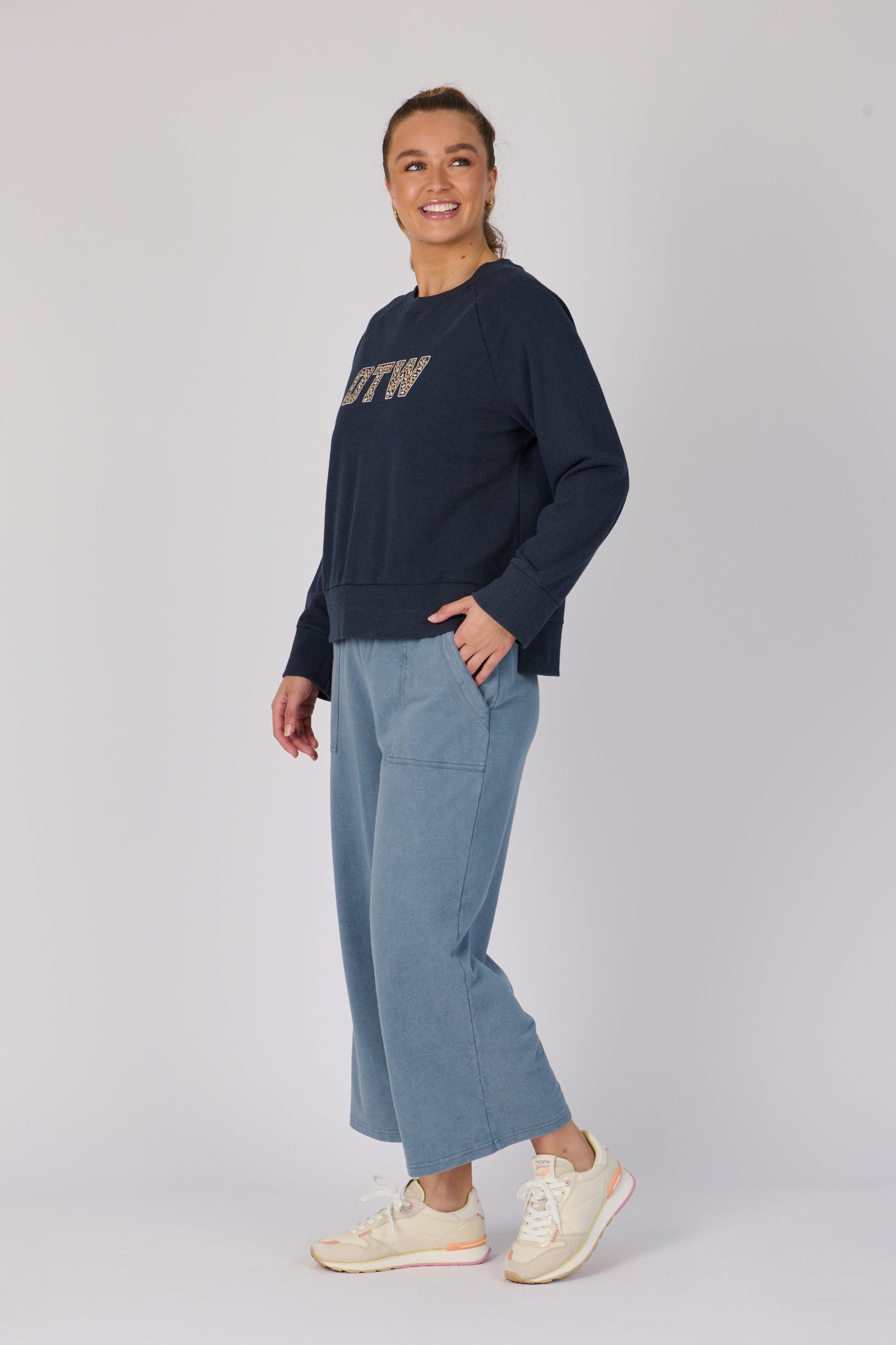 Side Spilt Boxy Top - Ink