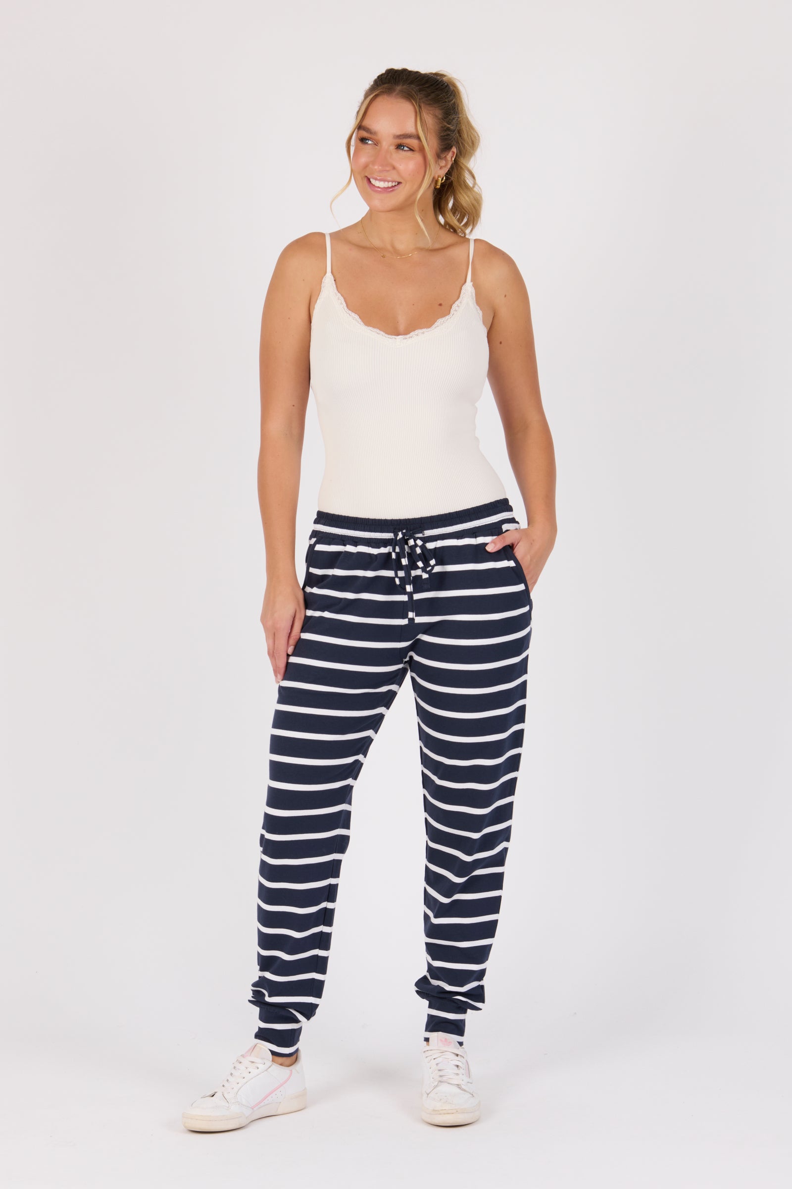 One Ten Willow Everyday Pant - Navy / White Stripe (view 2)