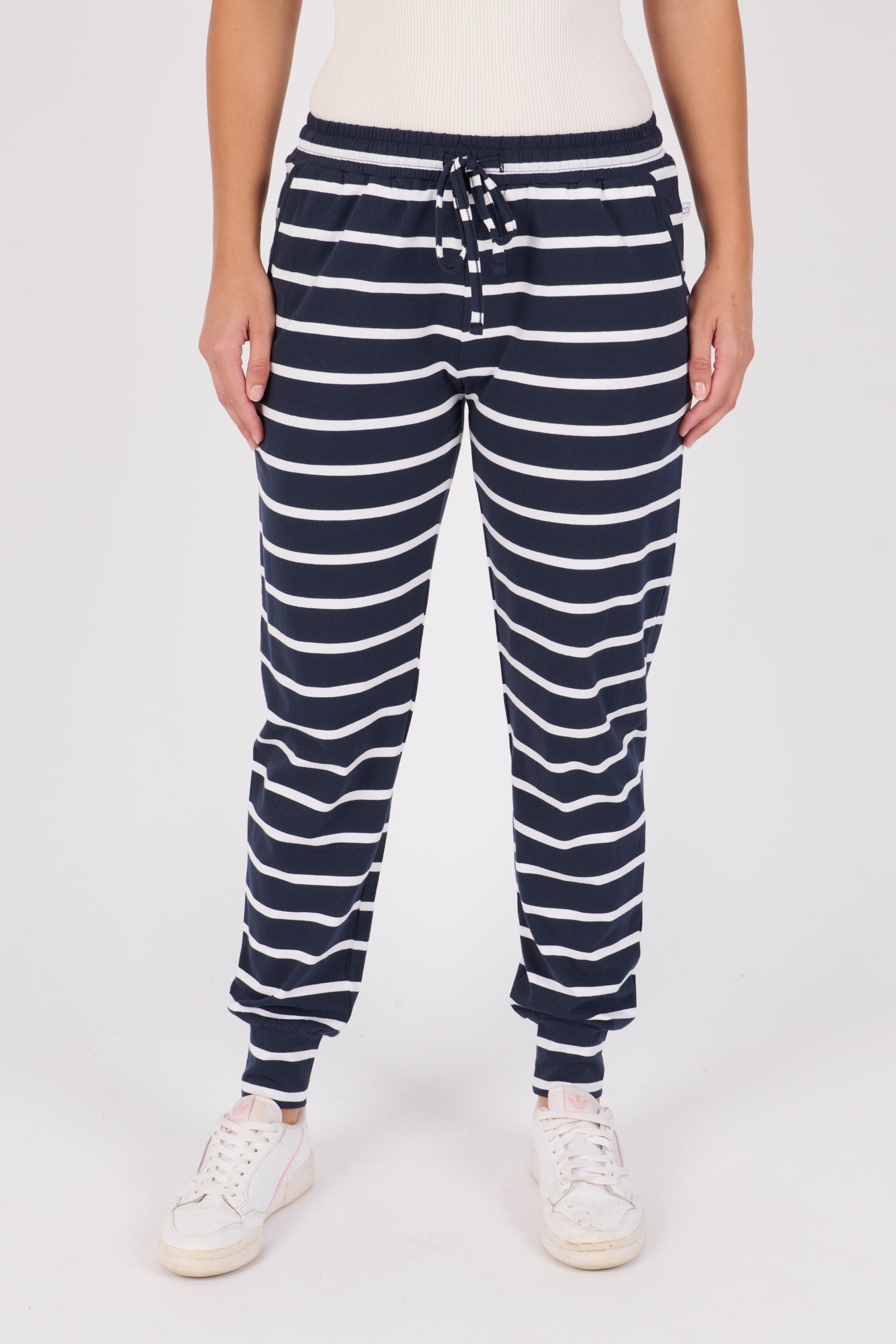 One Ten Willow Everyday Pant - Navy / White Stripe