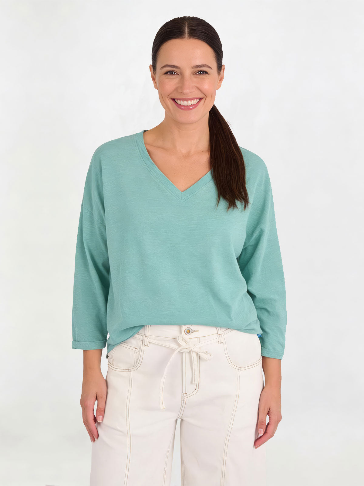 One Ten Willow Half Sleeve Boxy Tee - Green