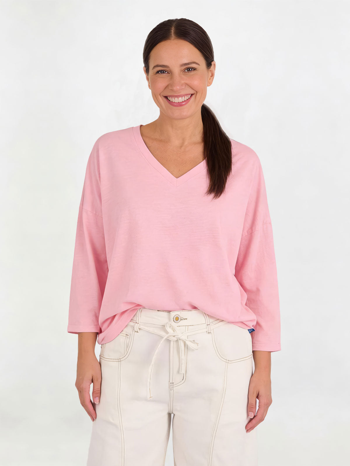 One Ten Willow Half Sleeve Boxy Tee - Soft Pink