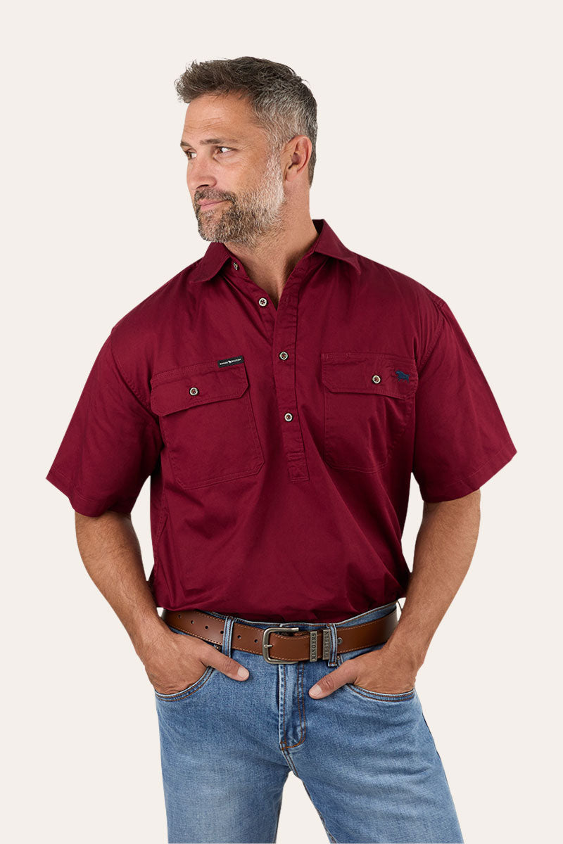 Ringers Western Pack Saddle Shirt Burgundy