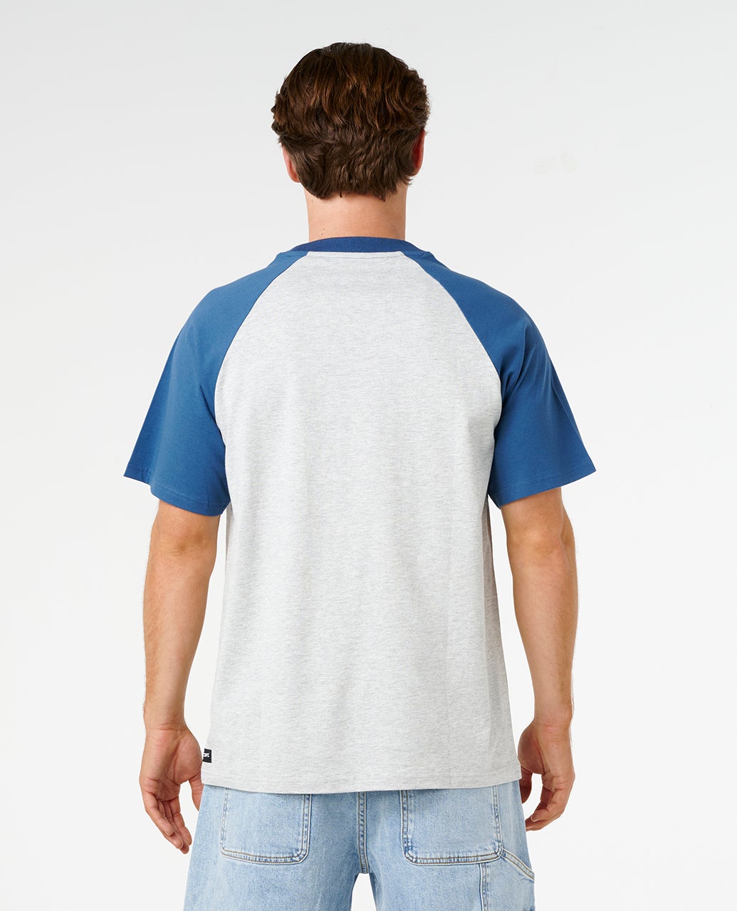 Rip Curl Plain Raglan Tee - Grey Marle (view 2)