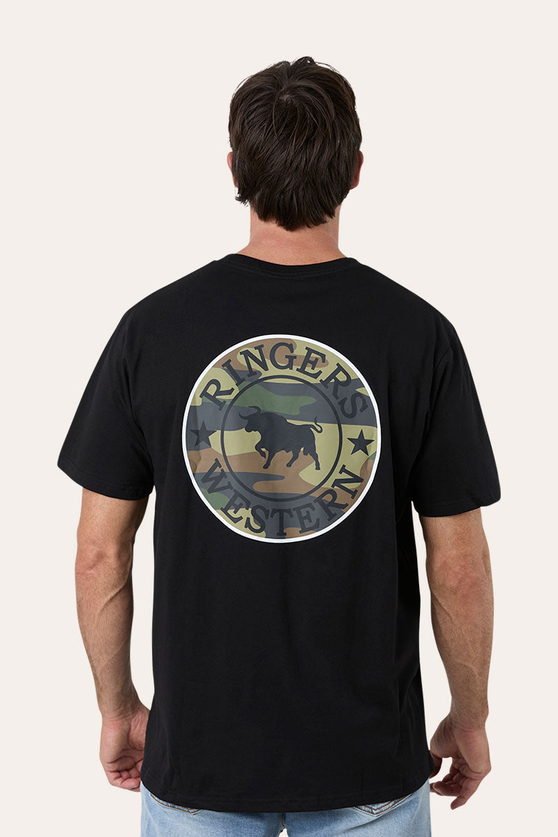 Ringers Western Signature Bull Tee Black Camo back