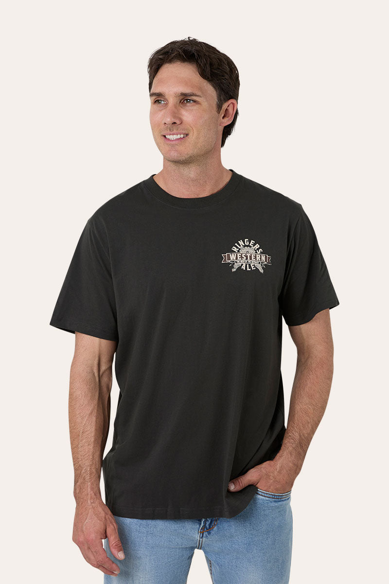 Ringers Western RW Ale Mens Loose Fit Tee - Charcoal