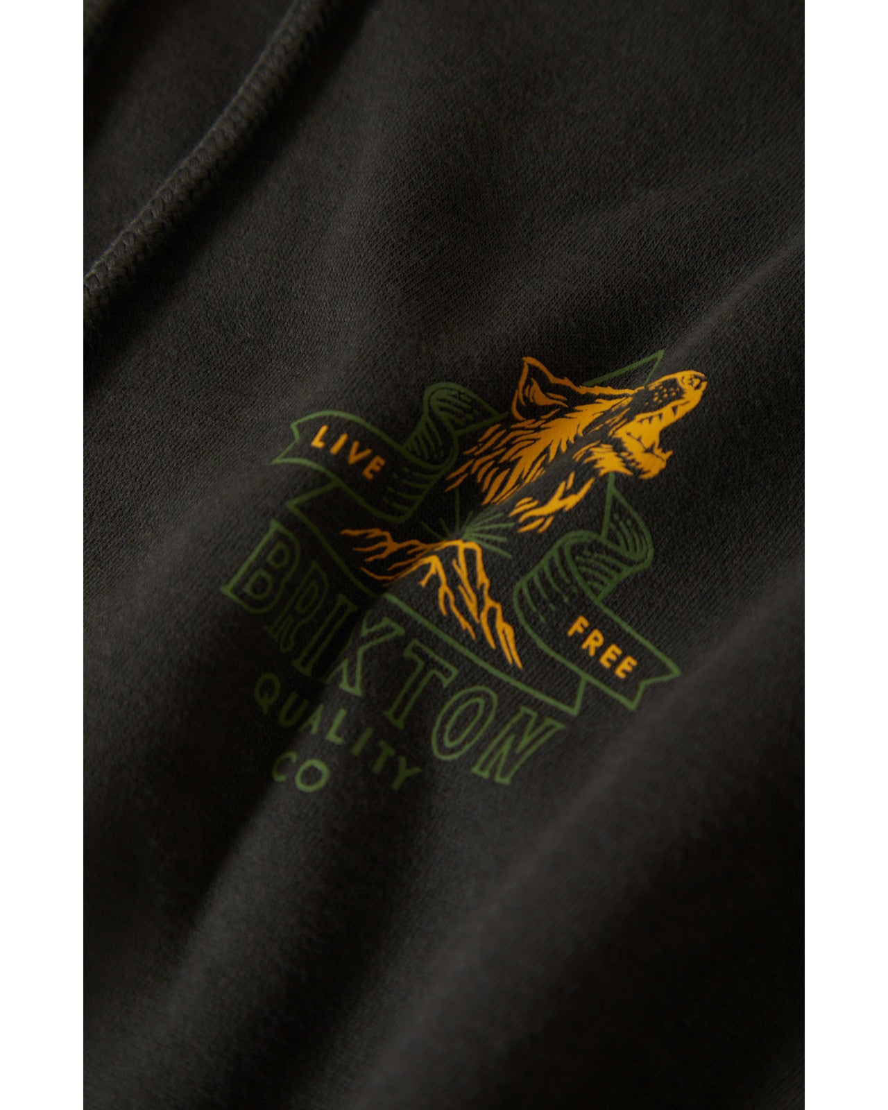 Roaring Wolf Hoodie - Washed Black