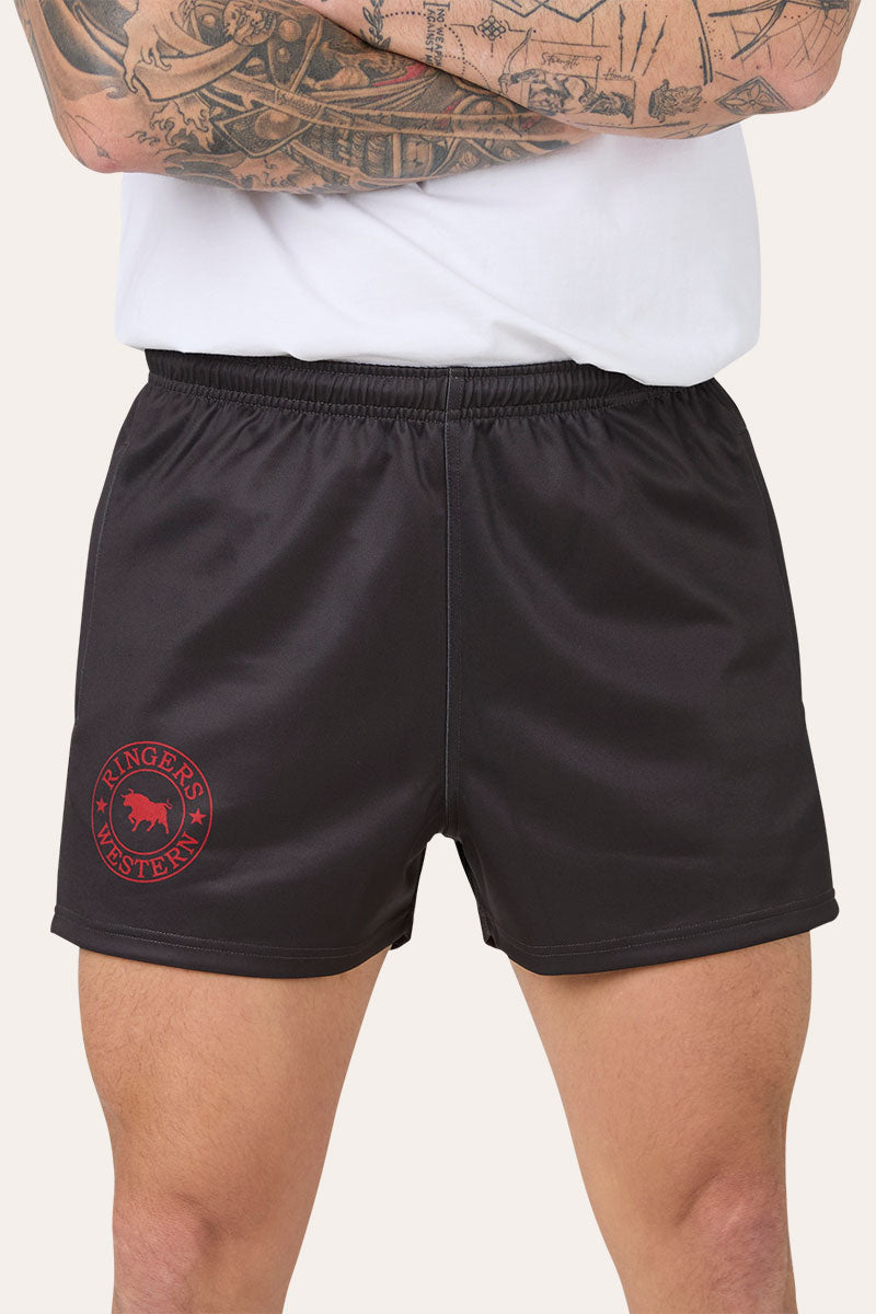 Ringers Western Ringers Unisex Footy Short in Charcoal and Red