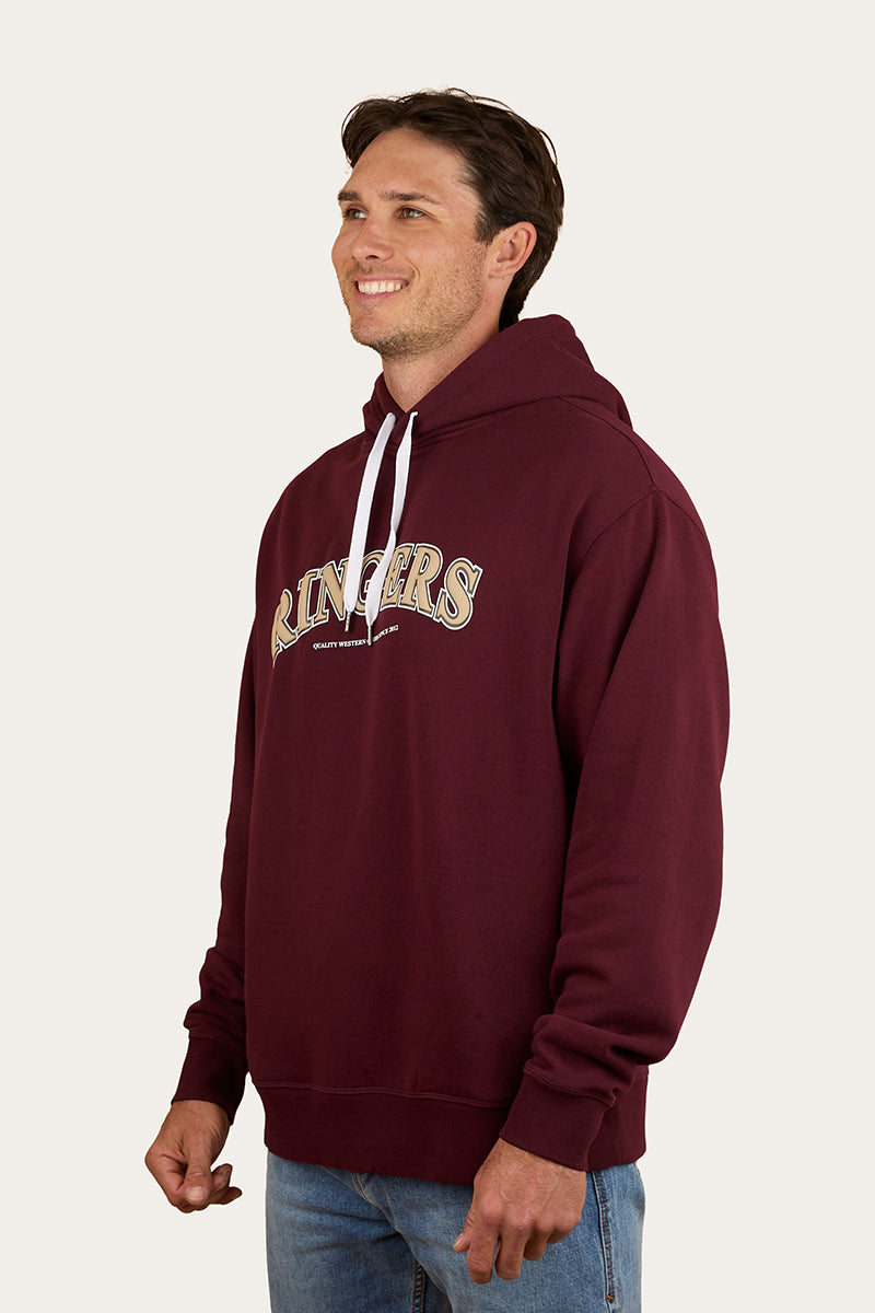 Ringers Western Princeton Mens Hoodie - Washed Cabernet (view 4)