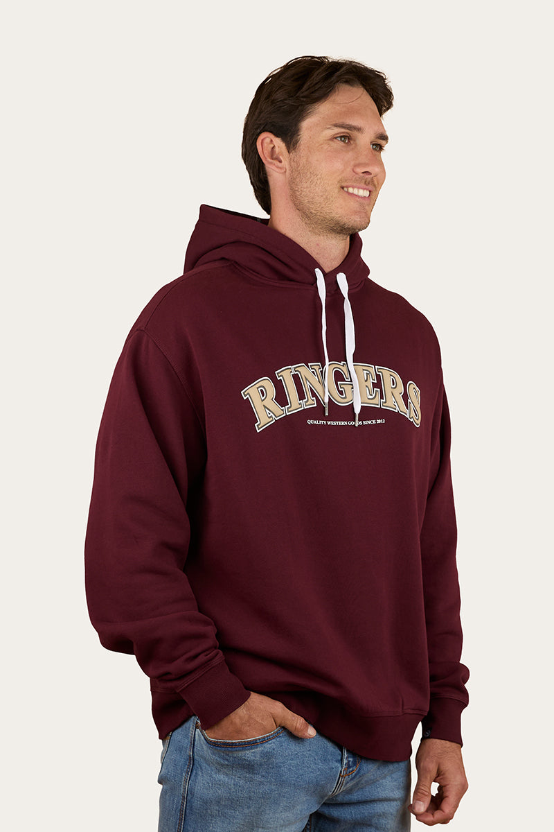 Ringers Western Princeton Mens Hoodie - Washed Cabernet (view 3)