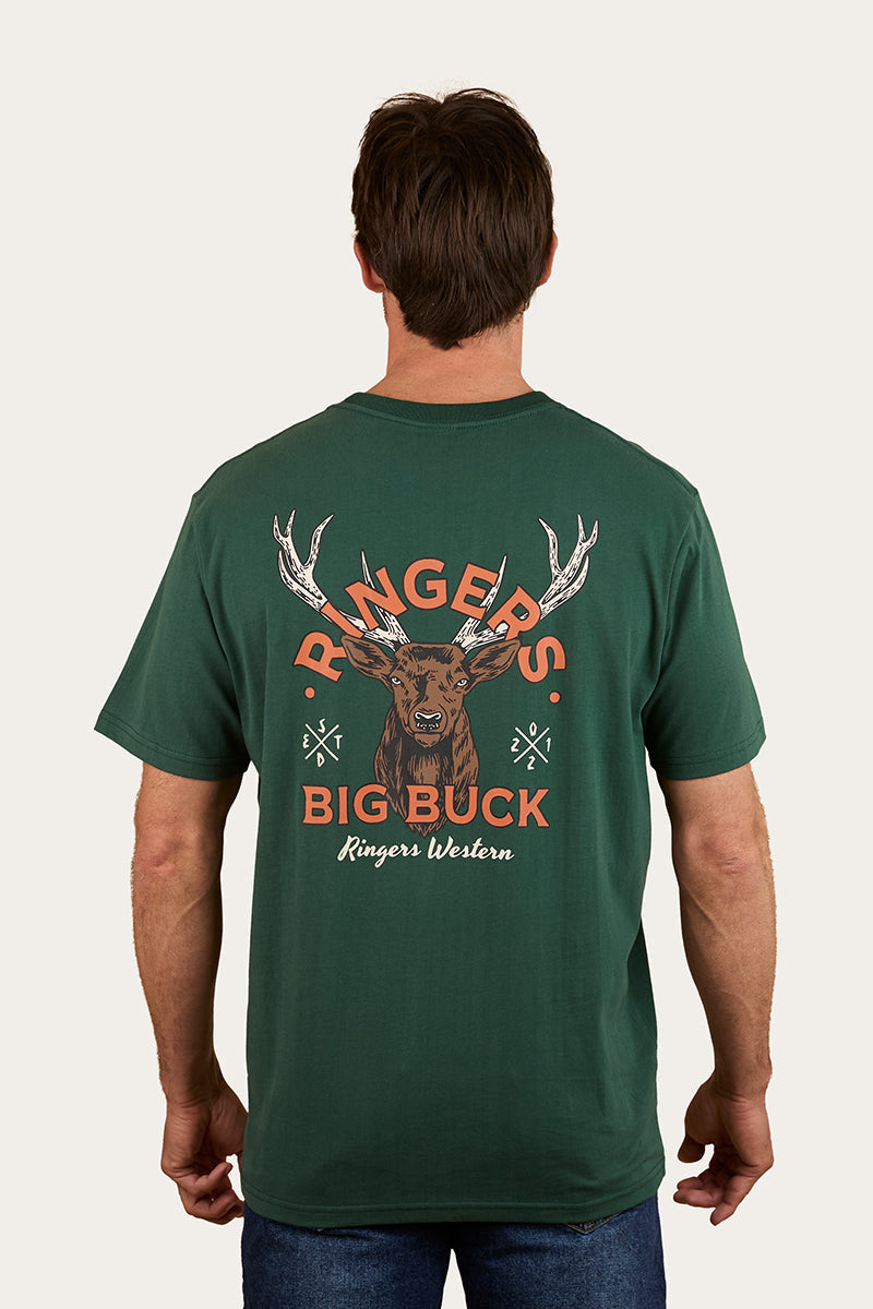 Ringers Western Ringers Buck Mens Loose Fit T-Shirt - Pine (view 2)