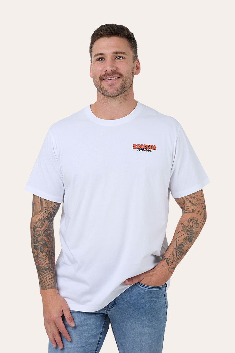 Ringers Western Side Chick Mens Loose Fit T-Shirt in White