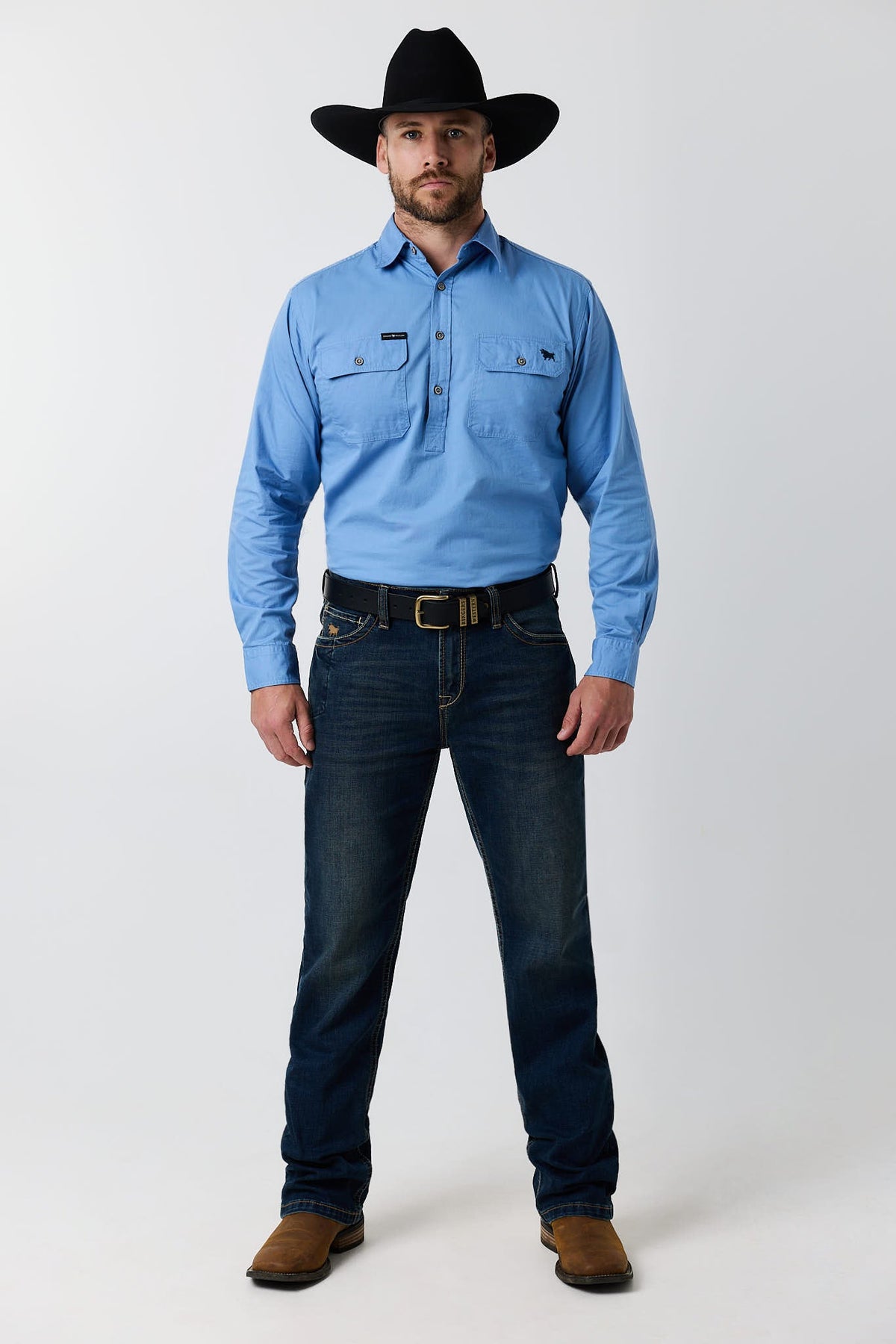 Ringers Western Blaze Relaxed Bootleg Jean Dark Blue front