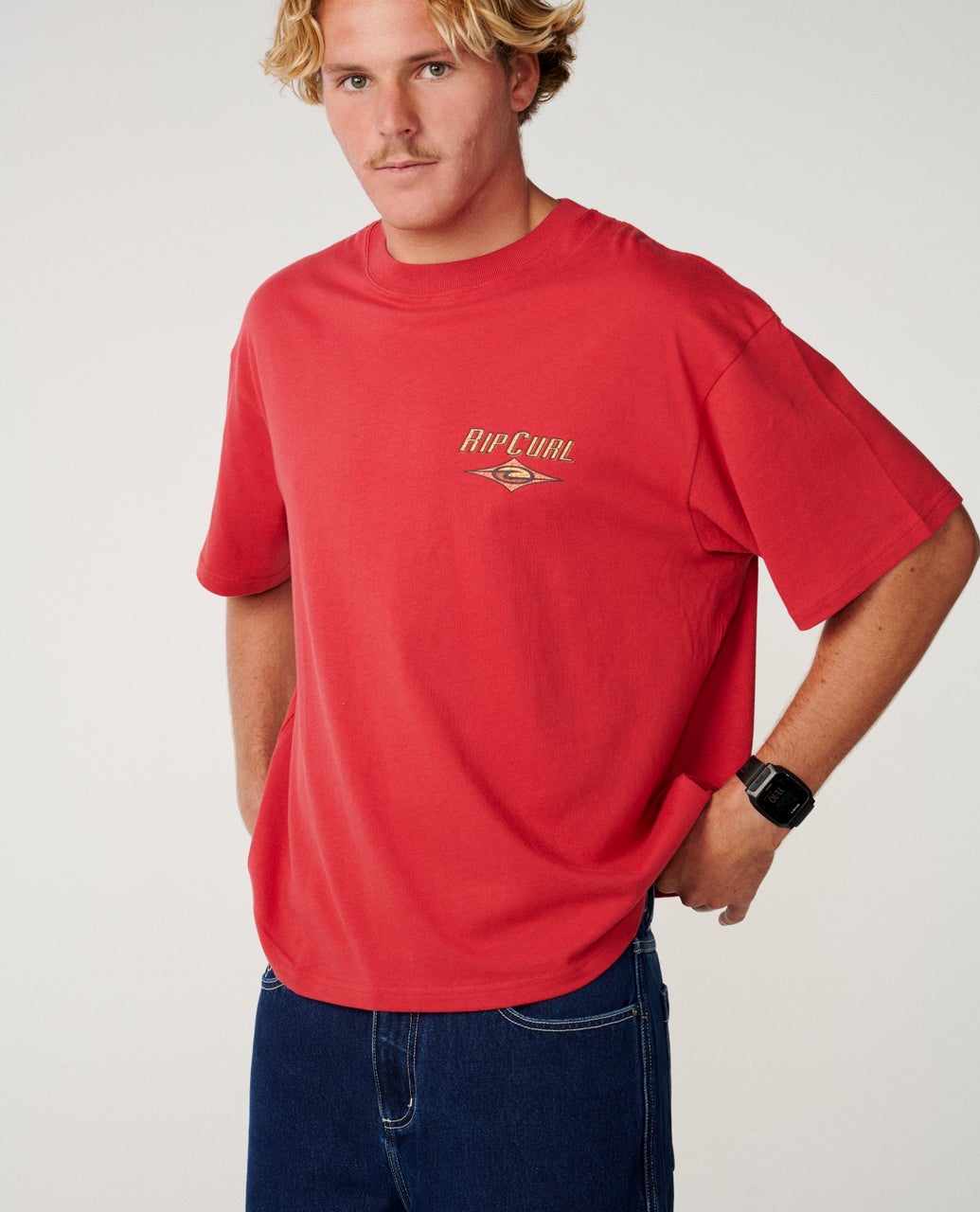 Rip Curl Heritage Icon Tee Washed Red front