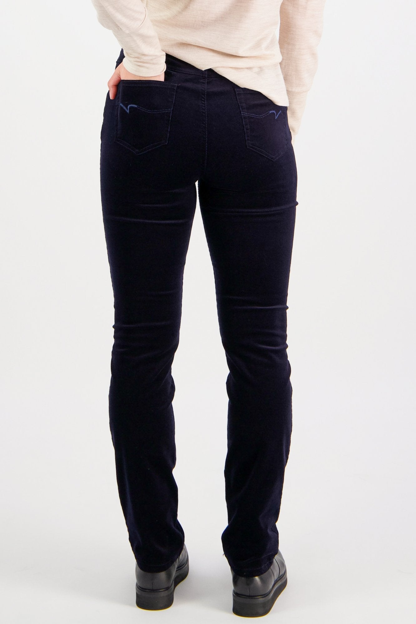 Vassalli Slim Leg Cord Pull On Midnight back