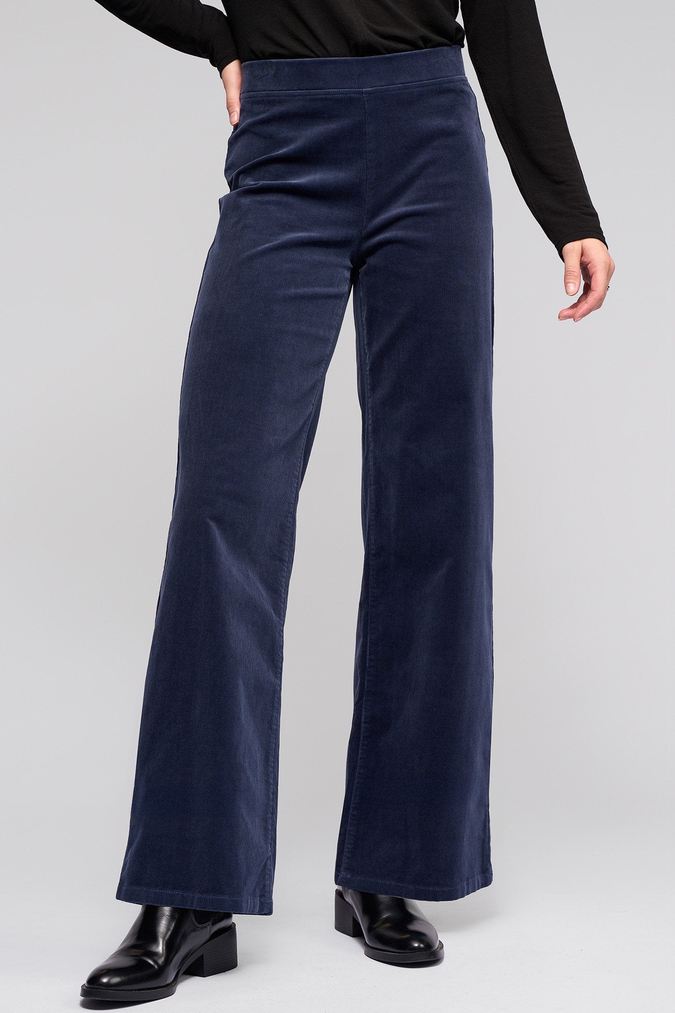 Vassalli Wide Leg Cord Pant Slate back