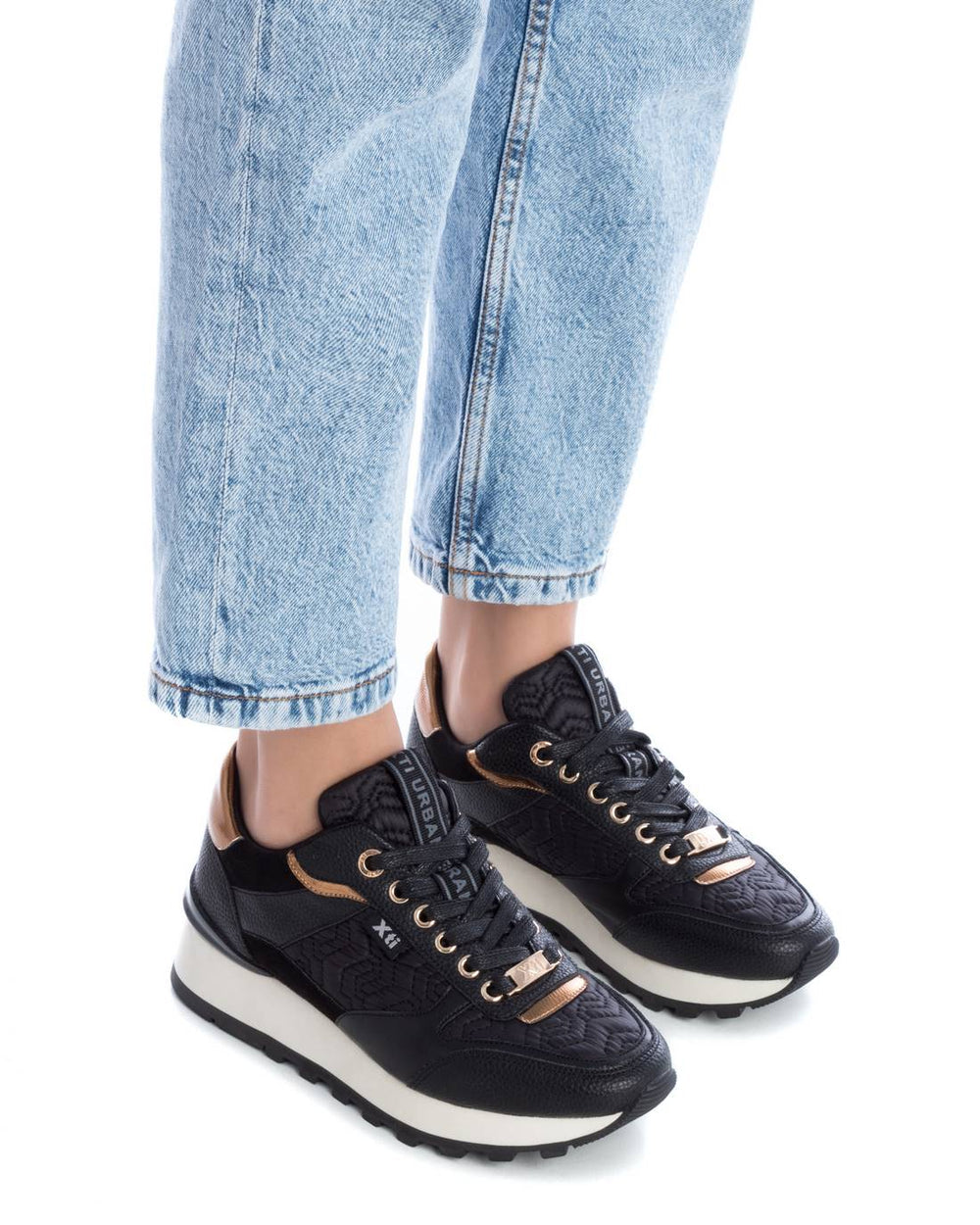 XTI Puff Pattern Sneaker - Black (view 2)